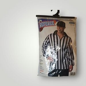 Referee halloween Costume Shirt & Hat Men's Size Standard Up To Size 42